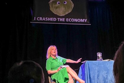 Watch: Liz Truss storms off stage after being trolled with ‘I crashed the economy’ banner