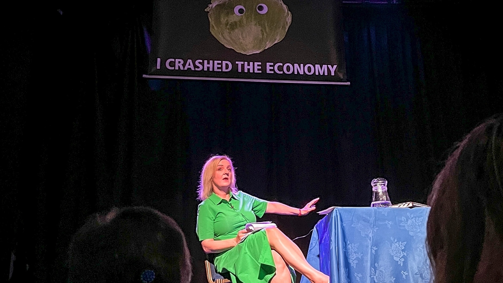 Watch: Liz Truss storms off stage after being trolled with ‘I crashed the economy’ banner