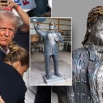 Life size ‘nail’ sculpture of former President Trump unveiled at assassination attempt site