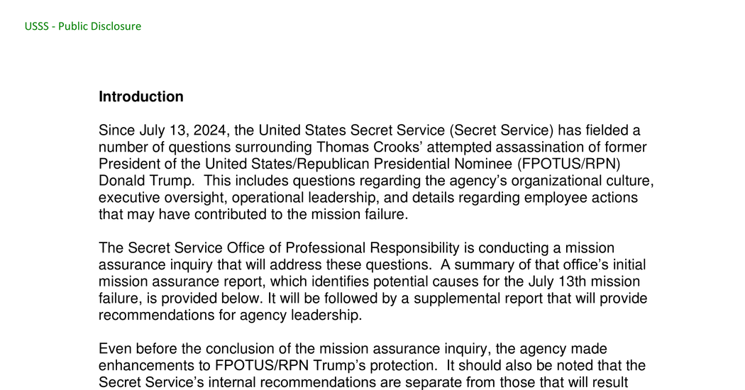 Read the Summary of the Secret Service’s Internal Review