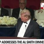 Trumps cracks subpoena joke during Al Smith Dinner