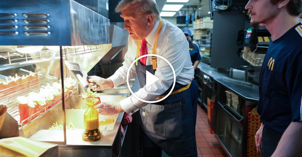 Trump Cooks and Serves Fries at a McDonald’s in Pennsylvania