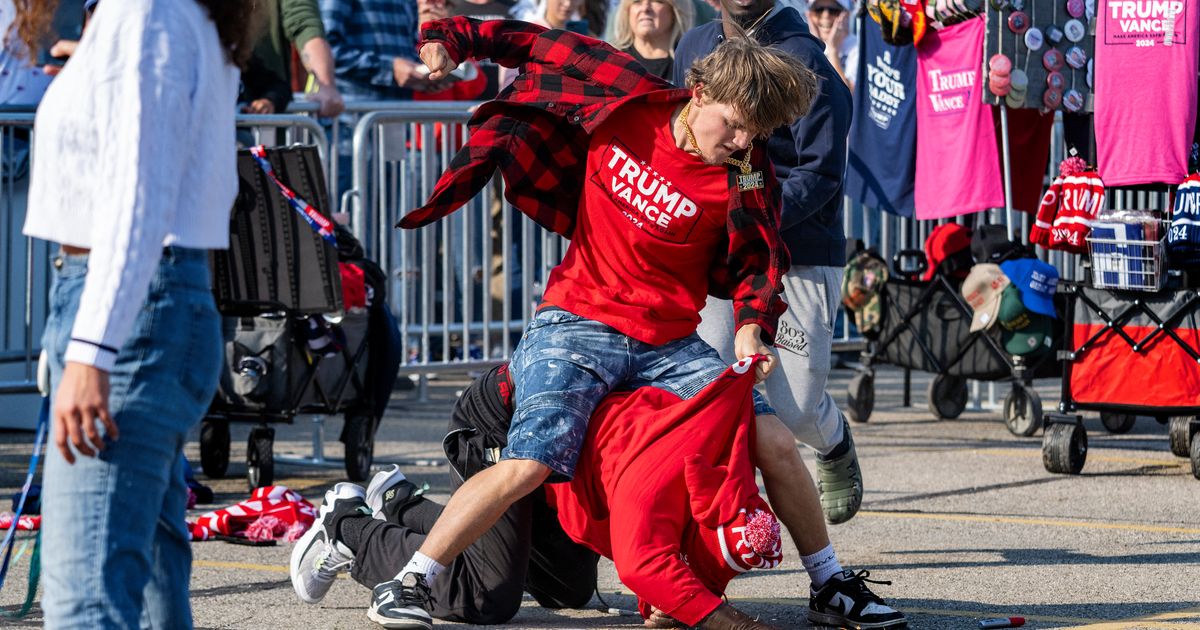 Trump Souvenir Vendors Brawl Before Michigan MAGA Rally