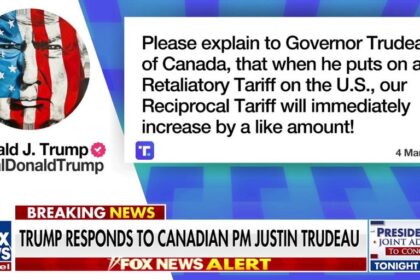 Trump puts 'Governor Trudeau' on notice for criticizing tariffs