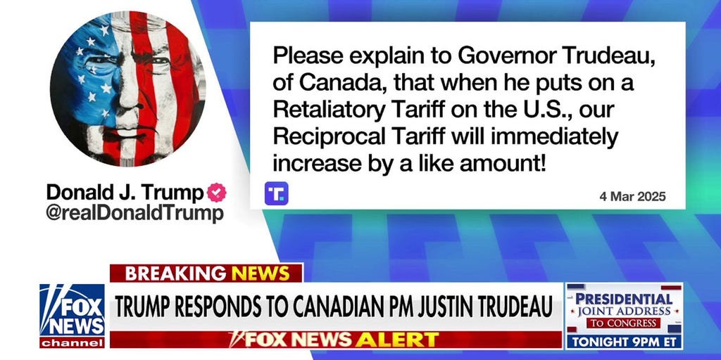 Trump puts 'Governor Trudeau' on notice for criticizing tariffs